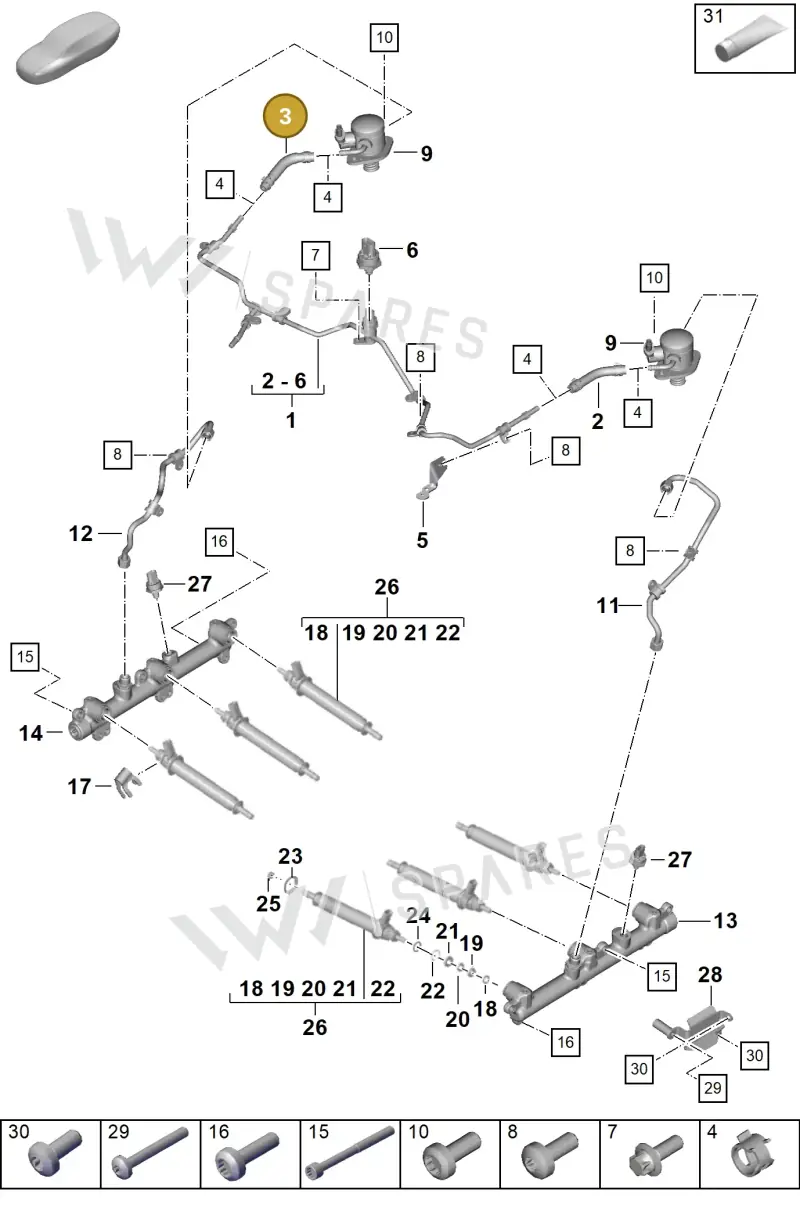 0PD127532 — Porsche 911 (2024-2025) diagram p63107050, position 3