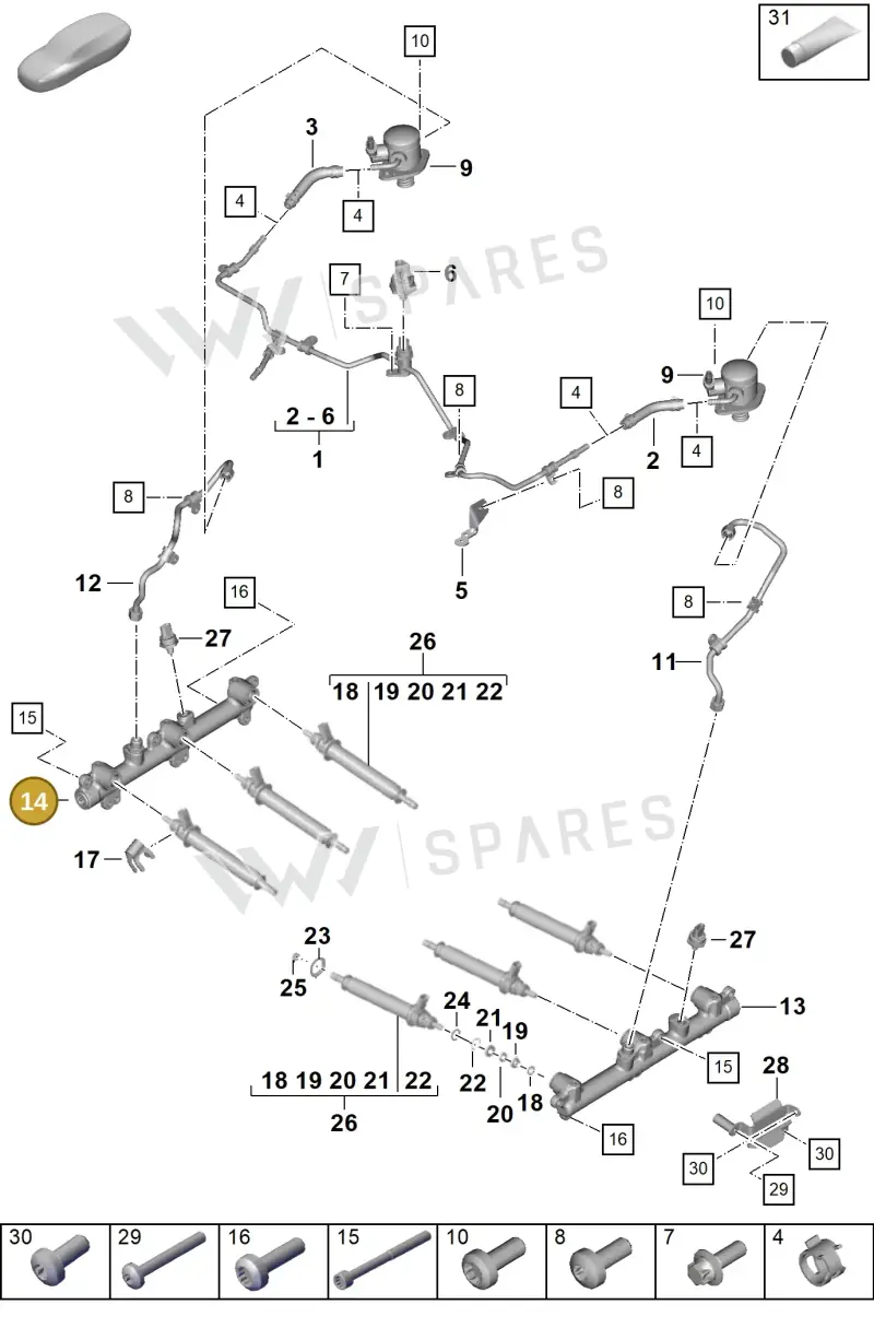 0PD128372A — Porsche 911 (2024-2025) diagram p63107050, position 14