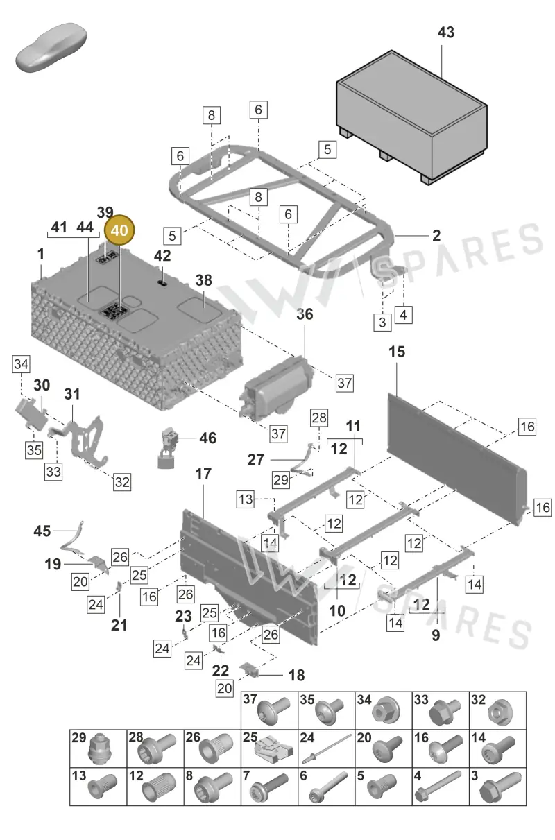 12E010006Q — Porsche Panamera 4 Hybrid (2020-2023) diagram p58901040, position 40