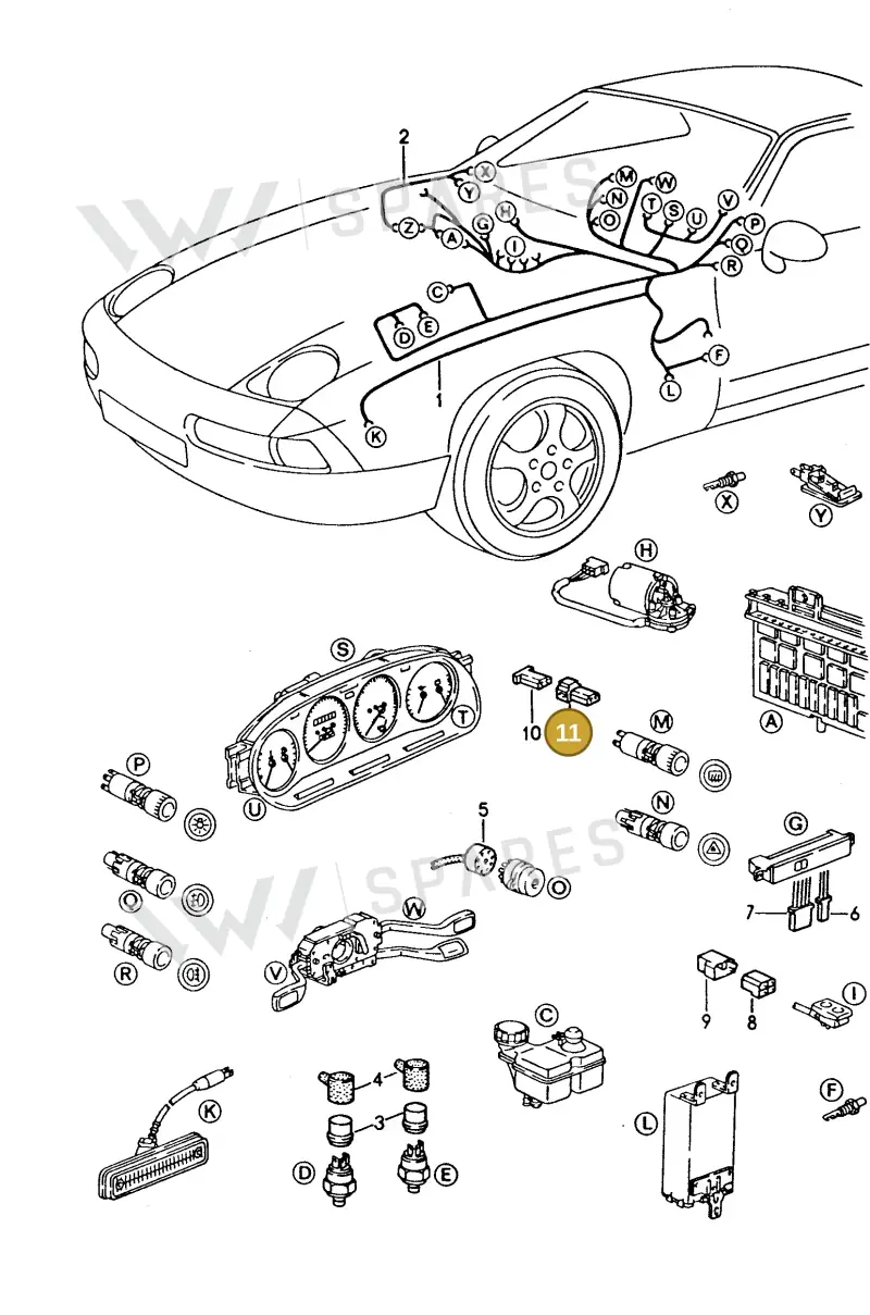 171971998A — Porsche GTS Coupe (1991-1995) diagram p16902010, position 11