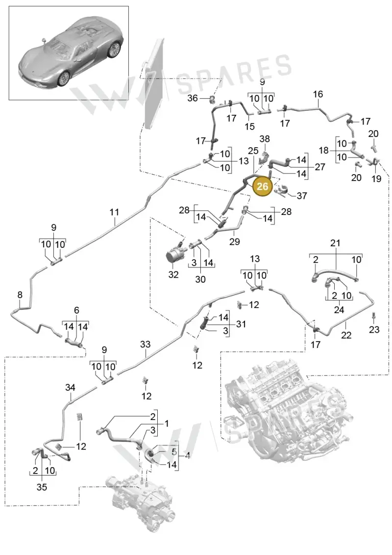 1C0121093E — Porsche 918 Spyder (2014-2015) diagram p43105015, position 26