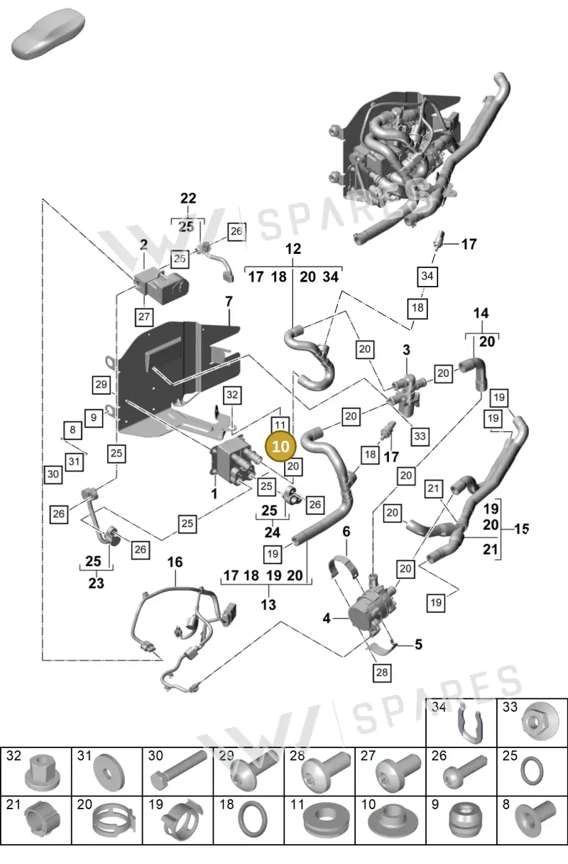 1T0805179A — Porsche Panamera (2023-) diagram p58815300, position 10