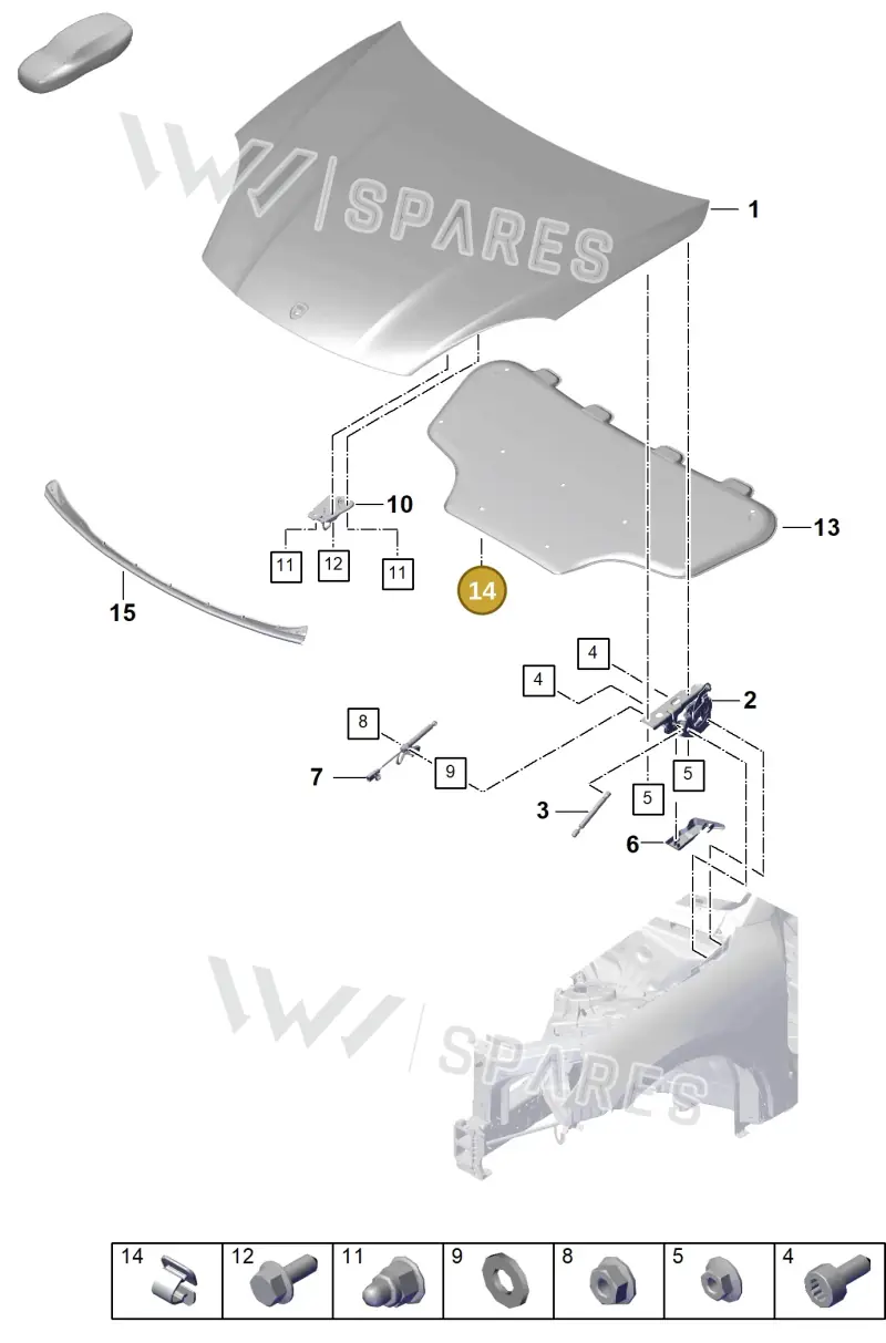 1T0863727 — Porsche Cayenne Hybrid Coupe (2023-) diagram p60803000, position 14