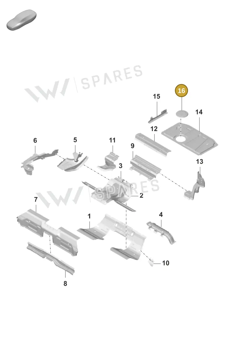 298201063 — Porsche Taycan Sport Turismo (2019-2024) diagram p56801250, position 16