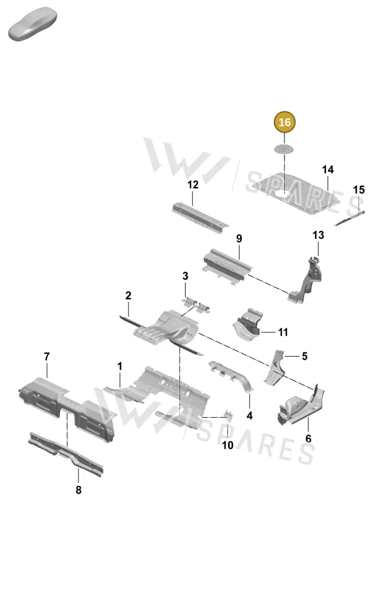 298201063 — Porsche Taycan Sport Turismo (2023-2025) diagram p64801250, position 16