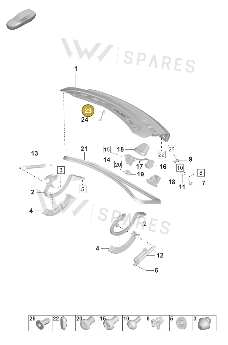 298805822 — Porsche Taycan Sport Turismo (2019-2024) diagram p56803010, position 23