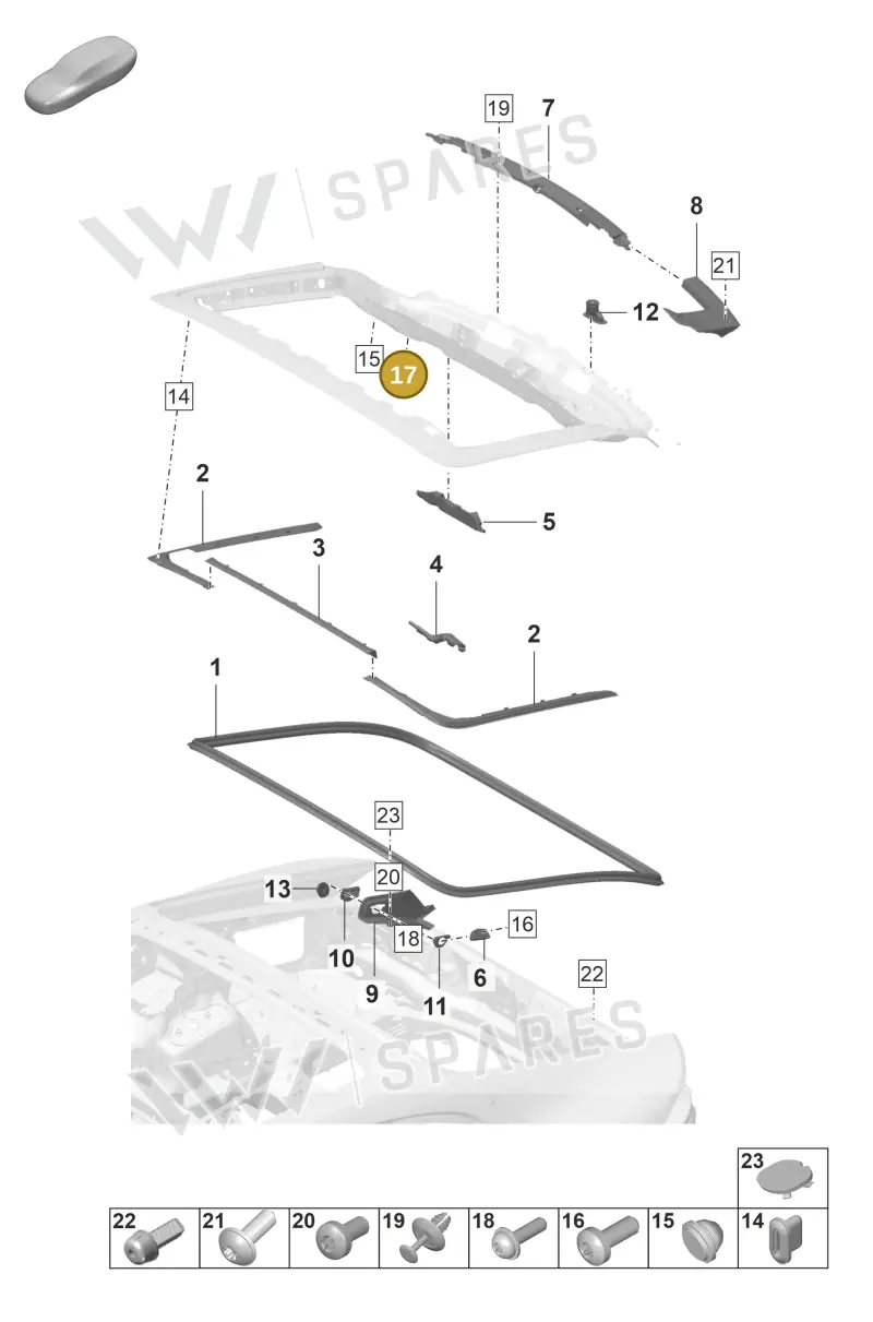 298805822 — Porsche Panamera (2020-2023) diagram p58803110, position 17