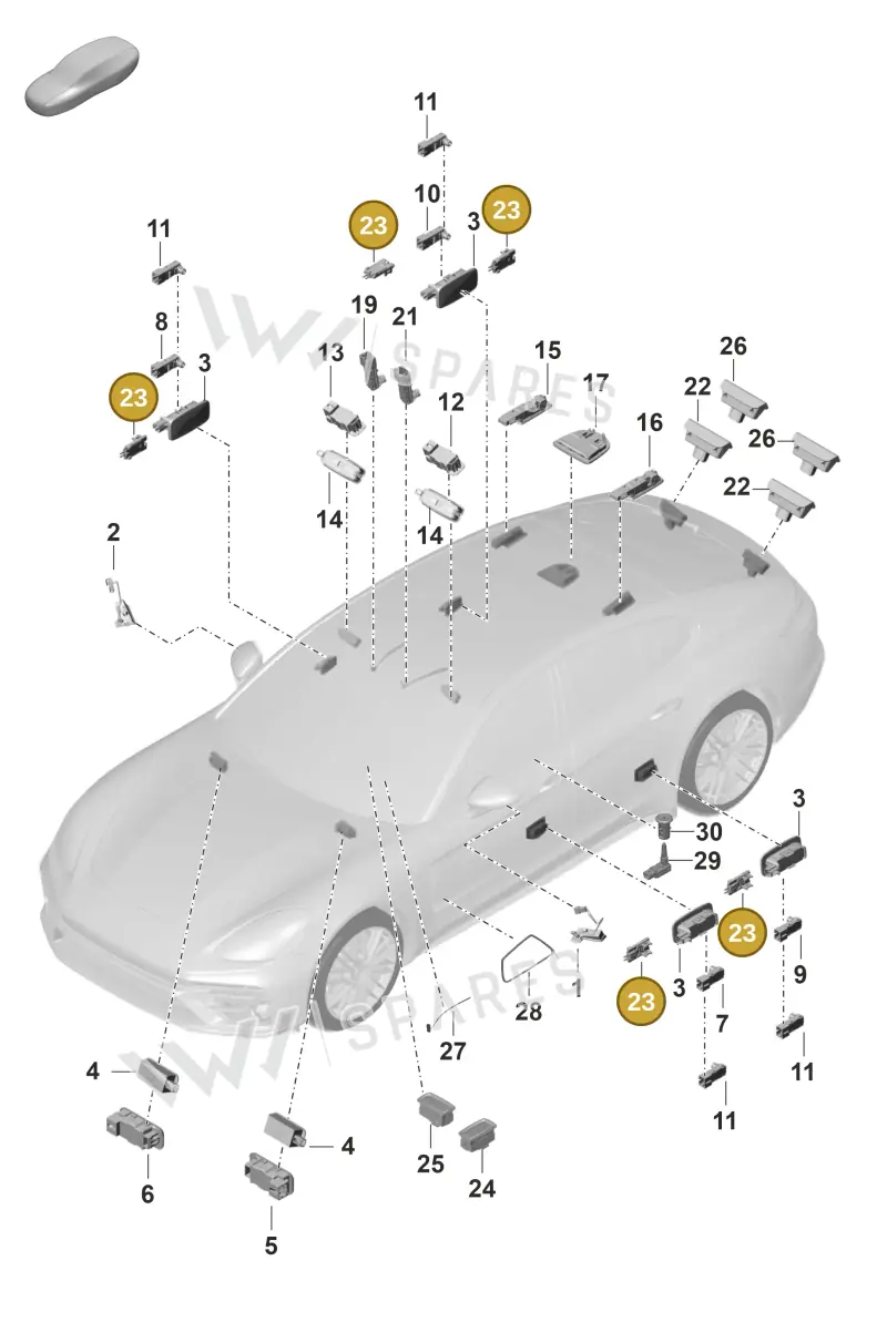 298947101A — Porsche Panamera (2020-2023) diagram p58903005, position 23
