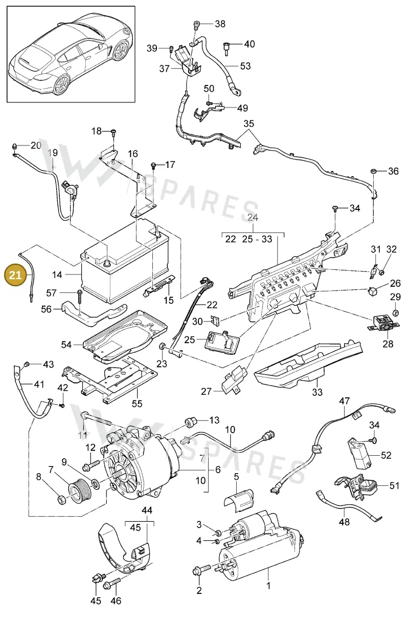 3W0915531A — Porsche Panamera (2009-2016) diagram p35902005, position 21