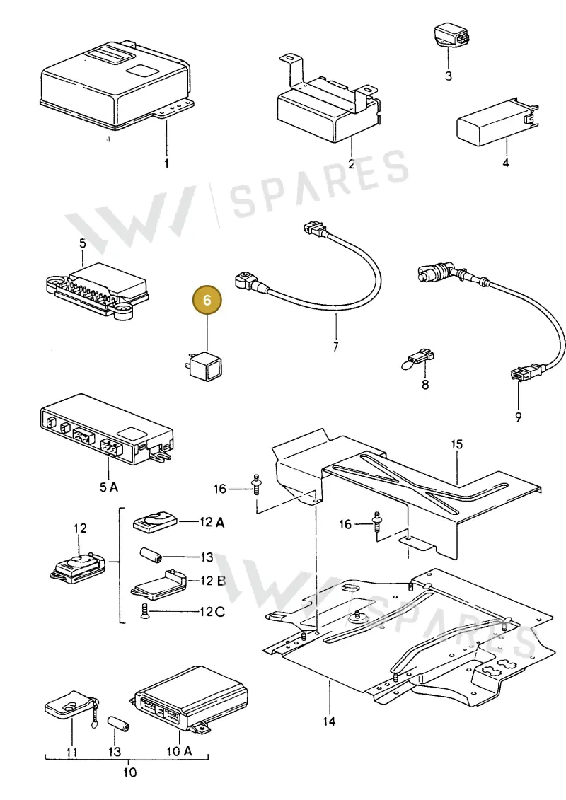 443951307B — Porsche Carrera 4 Cabrio (1993-1998) diagram p17901003, position 6