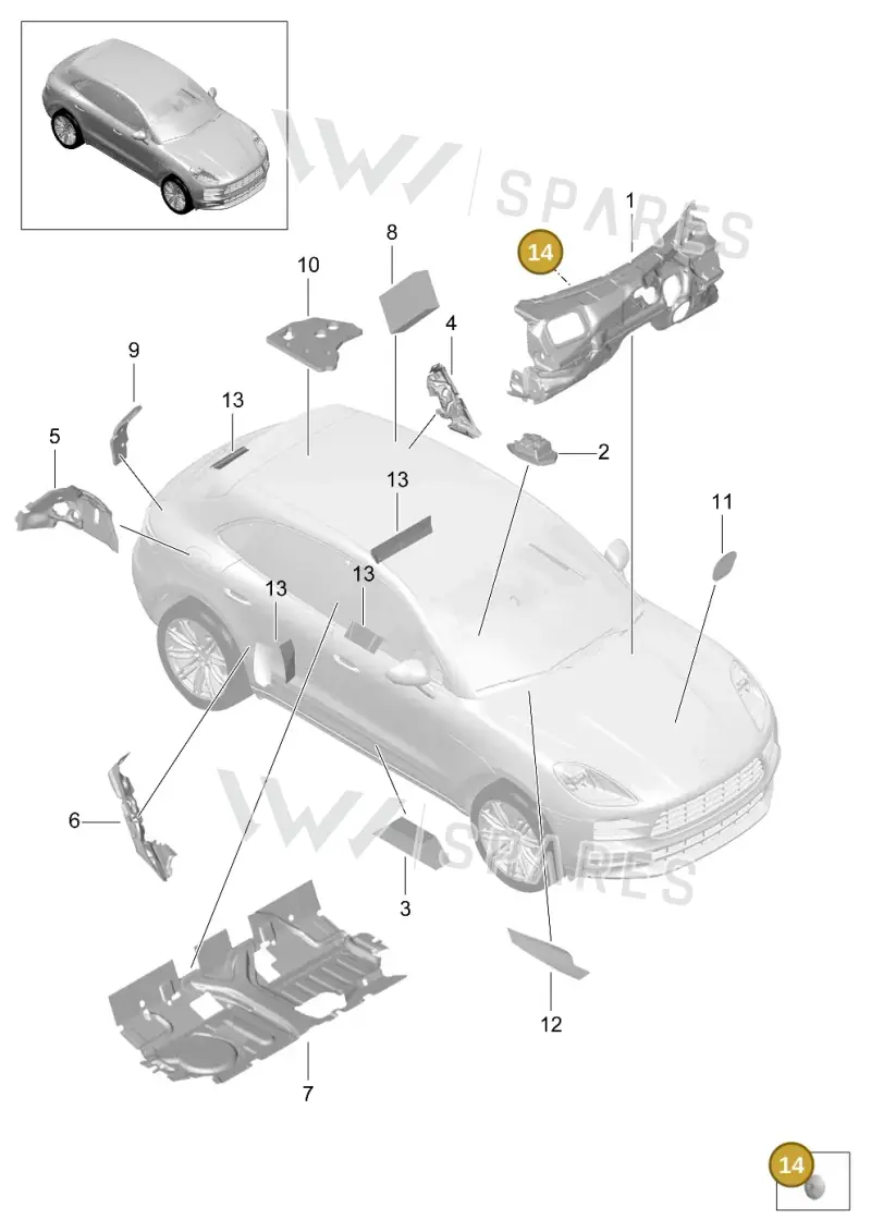 4A5853909 — Porsche Macan R4 TFSI (2018-) diagram p52807820, position 14
