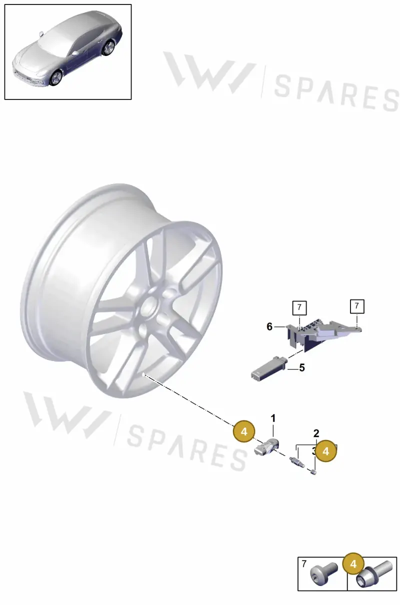 4D0601365 — Porsche Panamera 4 Hybrid (2016-2020) diagram p49601050, position 4