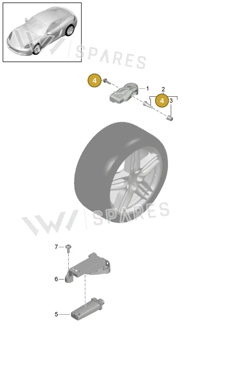 4D0601365 — Porsche Cayman (2016-) diagram p50601050, position 4