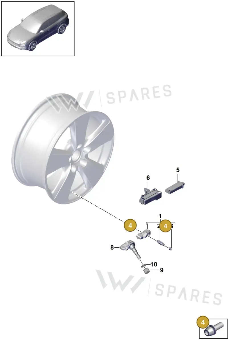 4D0601365 — Porsche Cayenne Diesel V6 (2017-2023) diagram p51601050, position 4