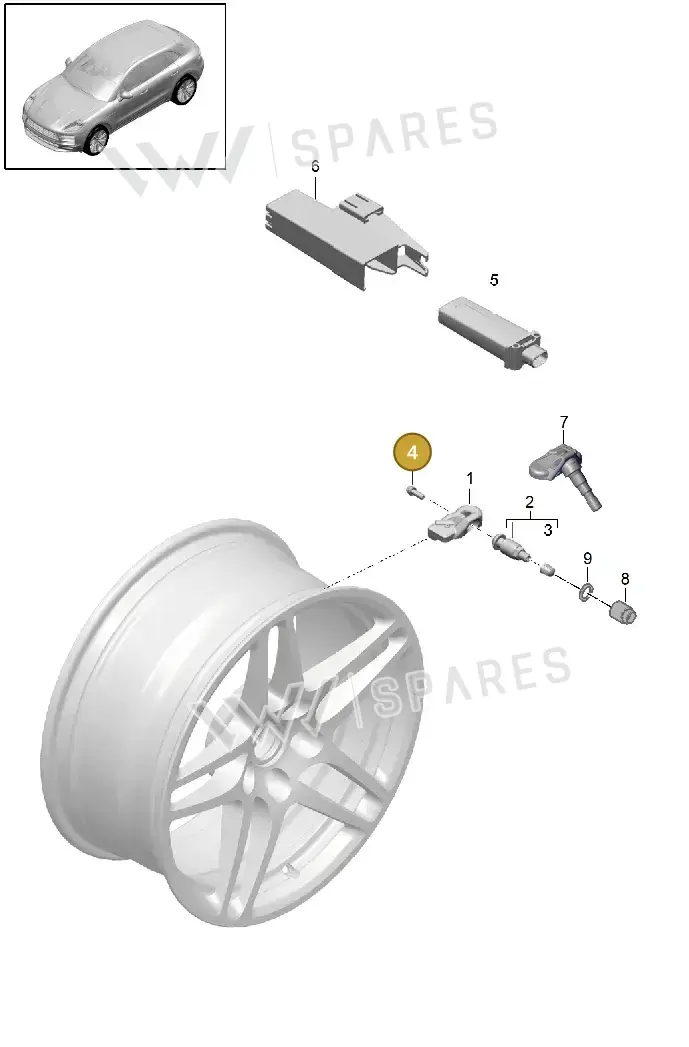 4D0601365 — Porsche Macan R4 TFSI (2018-) diagram p52601050, position 4