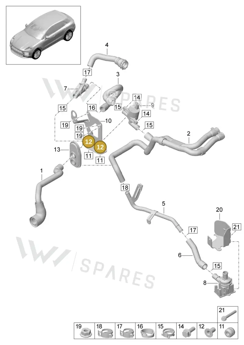 4D0614173B — Porsche Macan R4 TFSI (2018-) diagram p52813000, position 12