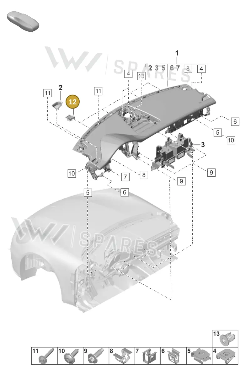 4D0857949A — Porsche Panamera 4 Hybrid (2020-2023) diagram p58809000, position 12