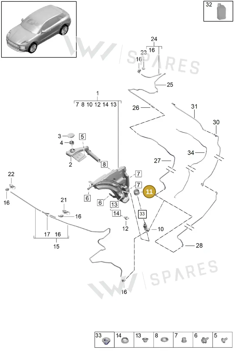 4E0955691 — Porsche Macan R4 TFSI (2018-) diagram p52904100, position 11