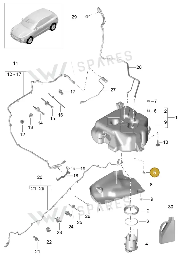 4G0201834 — Porsche Macan GTS (2013-2018) diagram p44201080, position 5