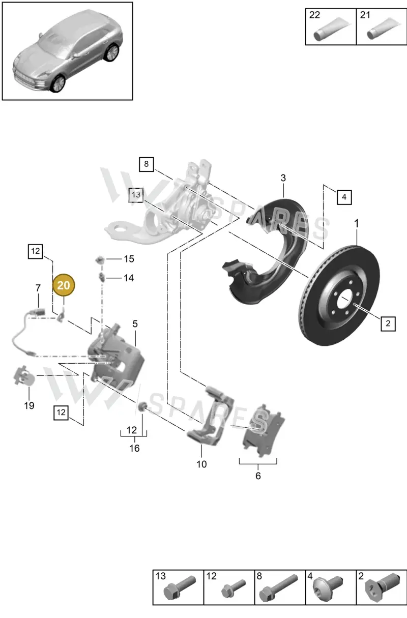4G0615133 — Porsche Macan R4 TFSI (2018-) diagram p52000160, position 20