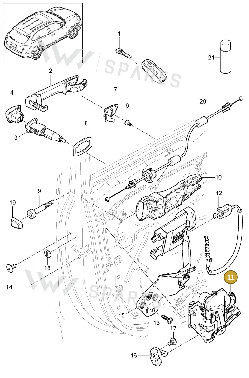 4G2837016 — Porsche Cayenne (2010-2018) diagram p37804010, position 11