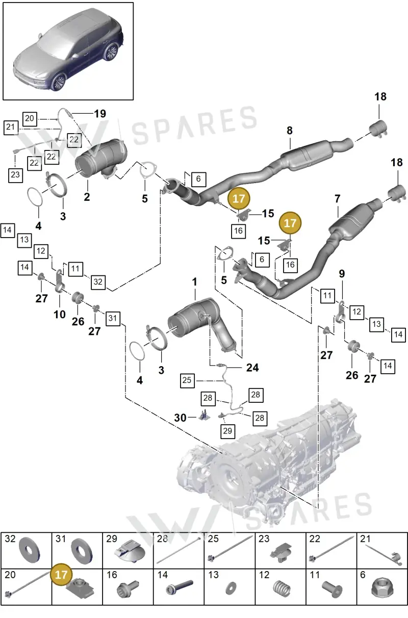 4H0821213 — Porsche Cayenne Diesel V6 (2017-2023) diagram p51202065, position 17