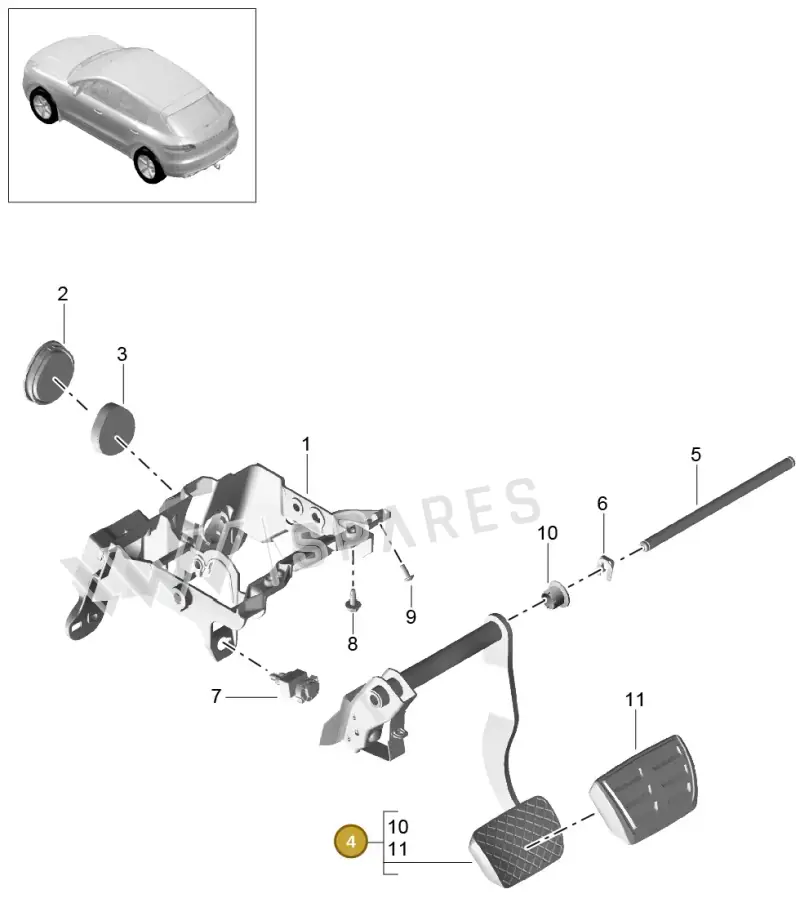 4H1723140A — Porsche Macan GTS (2013-2018) diagram p44702000, position 4