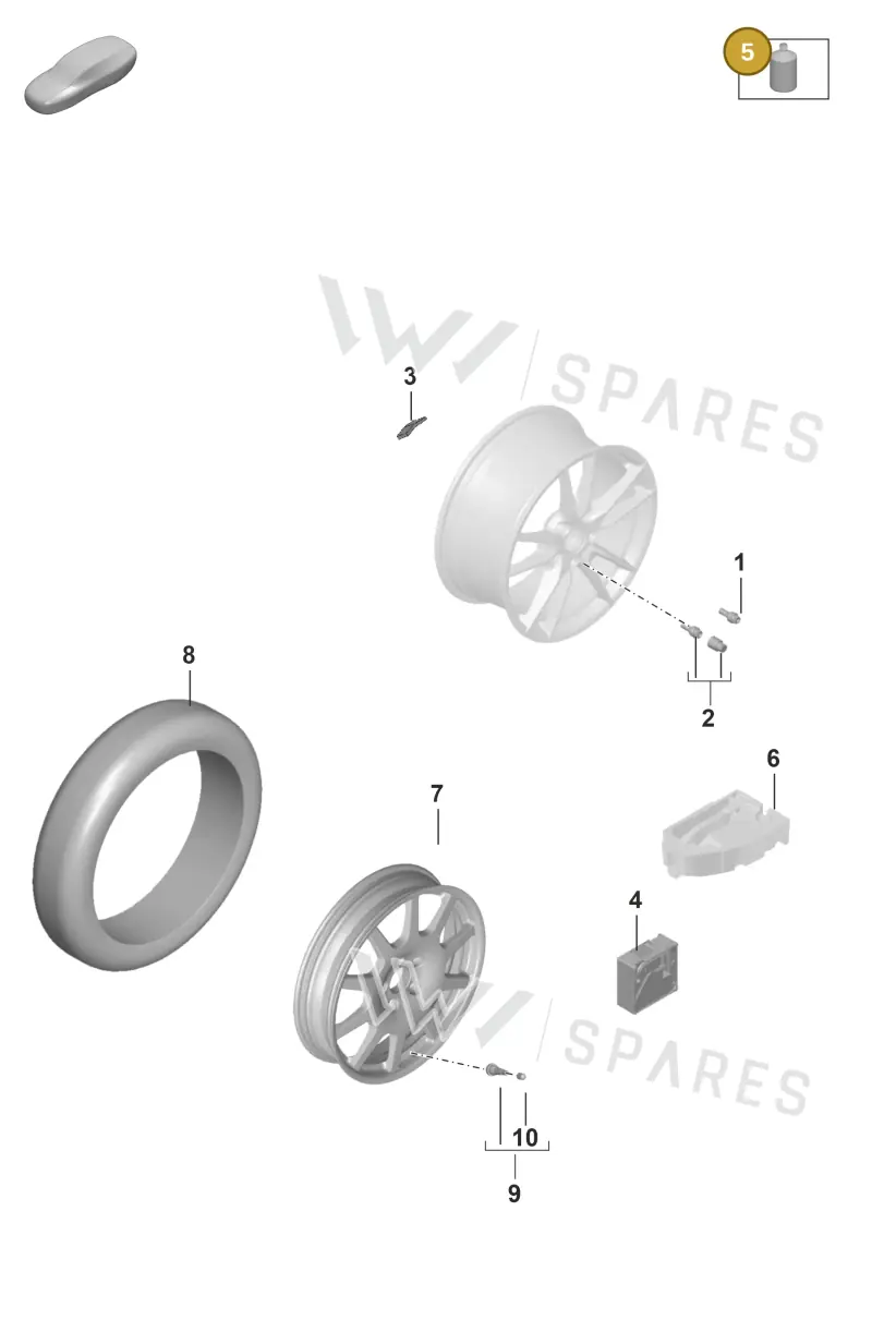 4L0012619B — Porsche Panamera 4 Hybrid (2020-2023) diagram p58601030, position 5