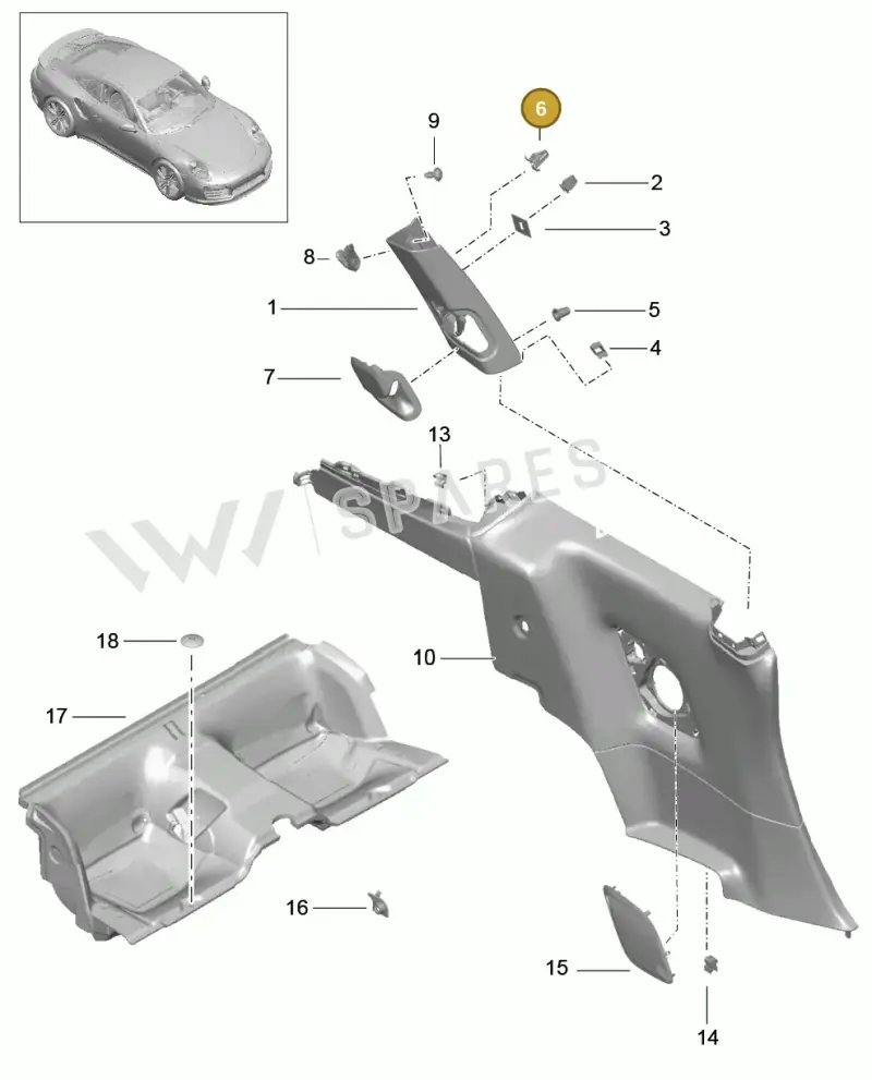 5N0880385 — Porsche GT2 RS Clubsport (2013-2020) diagram p42807020, position 6