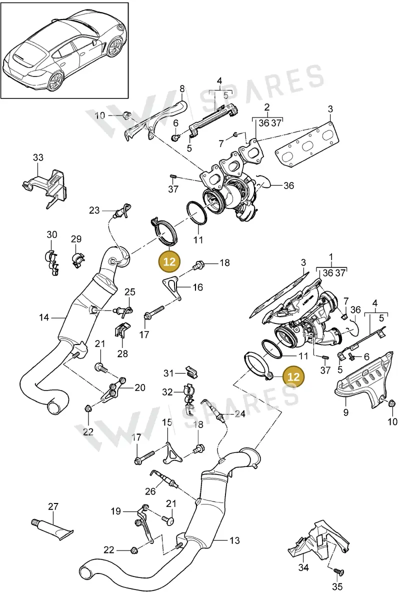 5Q0253725A — Porsche Panamera (2009-2016) diagram p35202020, position 12