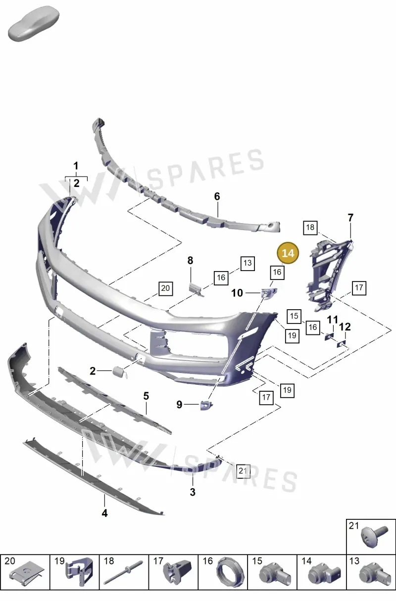 5Q0919275C — Porsche Cayenne Hybrid Coupe (2023-) diagram p60802000, position 14