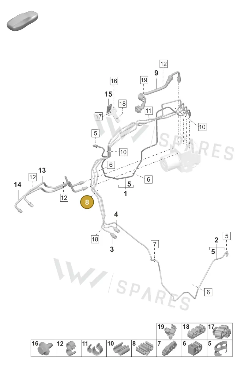 6Q0611797K — Porsche Taycan Sport Turismo (2023-) diagram p56604010, position 8