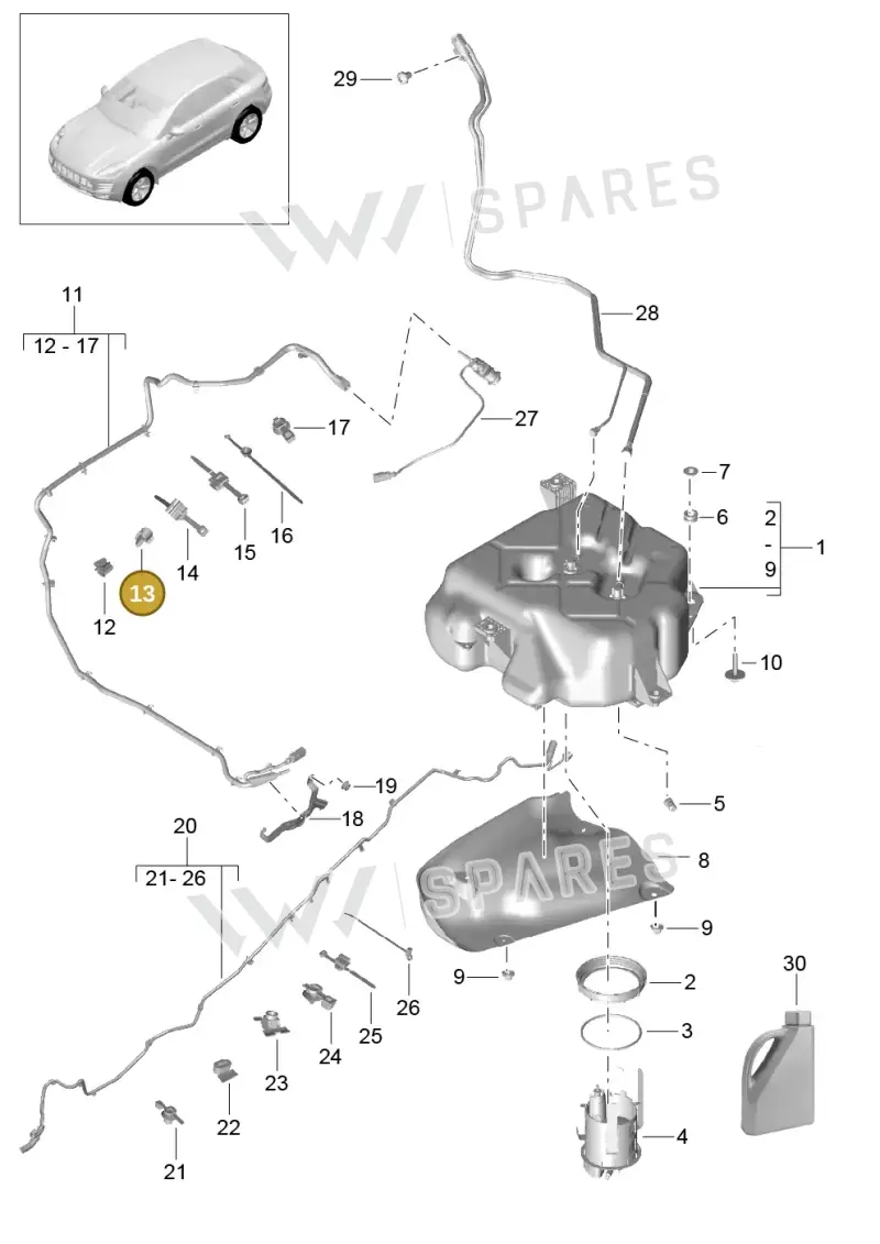 6Q0971842A — Porsche Macan GTS (2013-2018) diagram p44201080, position 13