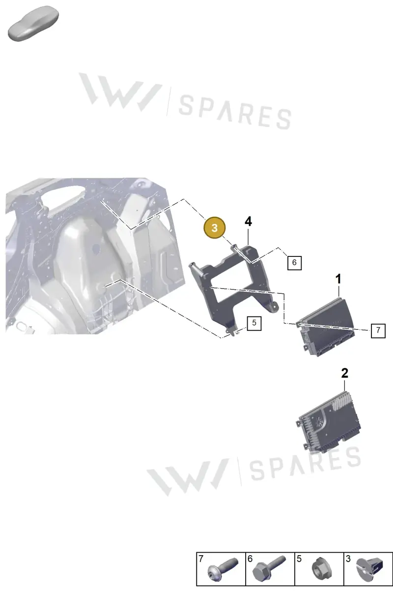 7H0825555A — Porsche Cayenne Hybrid Coupe (2023-) diagram p60914400, position 3