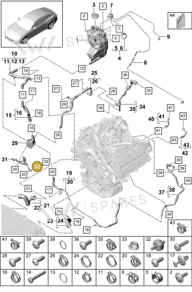 7L0819083 — Porsche Panamera 4 Hybrid (2016-2020) diagram p49105060, position 32