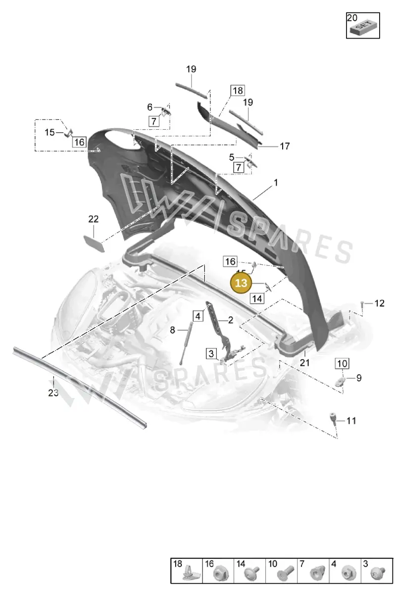 7N0843841C — Porsche Macan R4 TFSI (2018-) diagram p52000163, position 13
