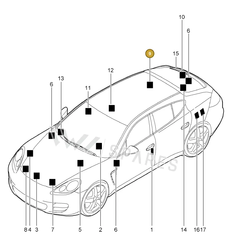 7P5010869D — Porsche Panamera (2009-2016) diagram p35001005, position 9