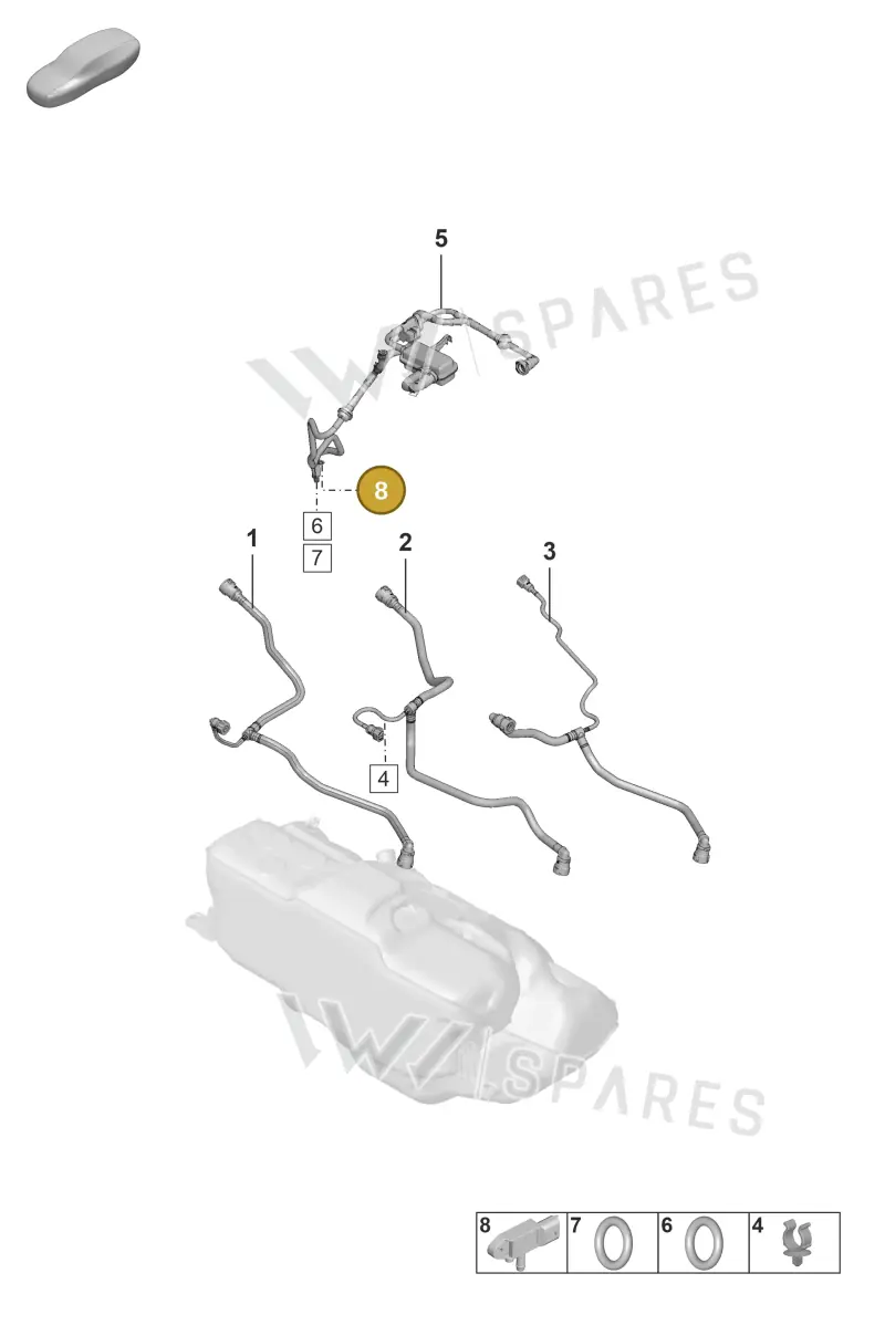 7P5906051 — Porsche 992 Sport Classic (2020-) diagram p53107300, position 8