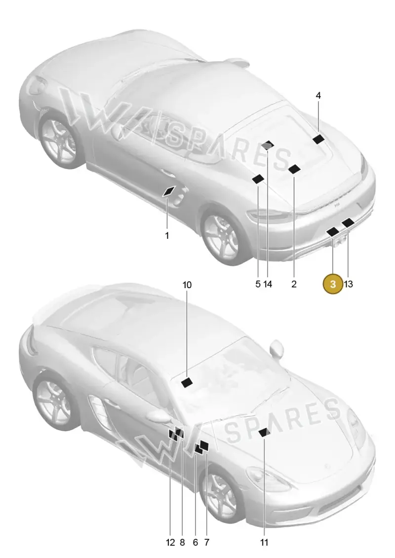 7PP010001 — Porsche Cayman (2016-2019) diagram p50001005, position 3