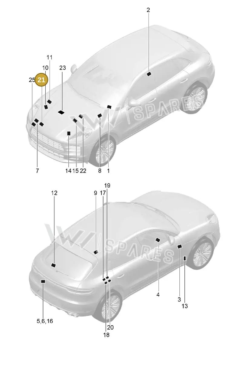 7PP010786T — Porsche Macan (2018-2022) diagram p52003000, position 21