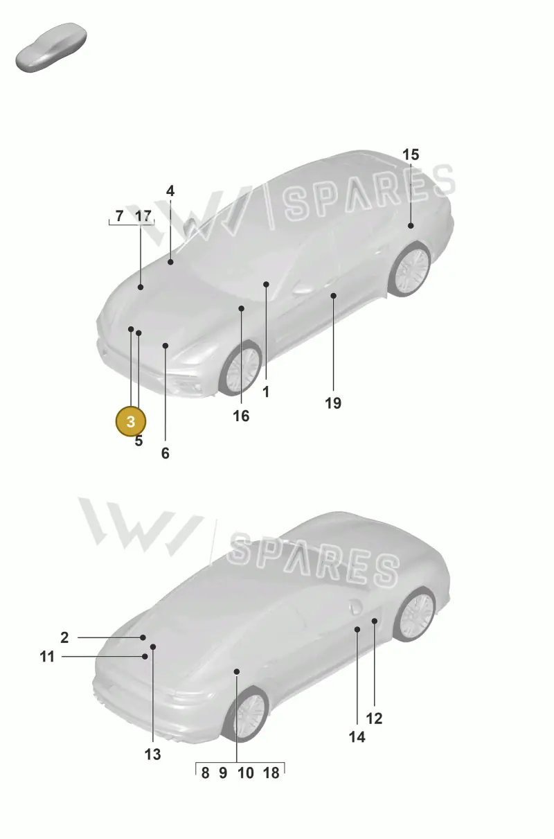 7PP010786T — Porsche Panamera (2020-2023) diagram p58001005, position 3