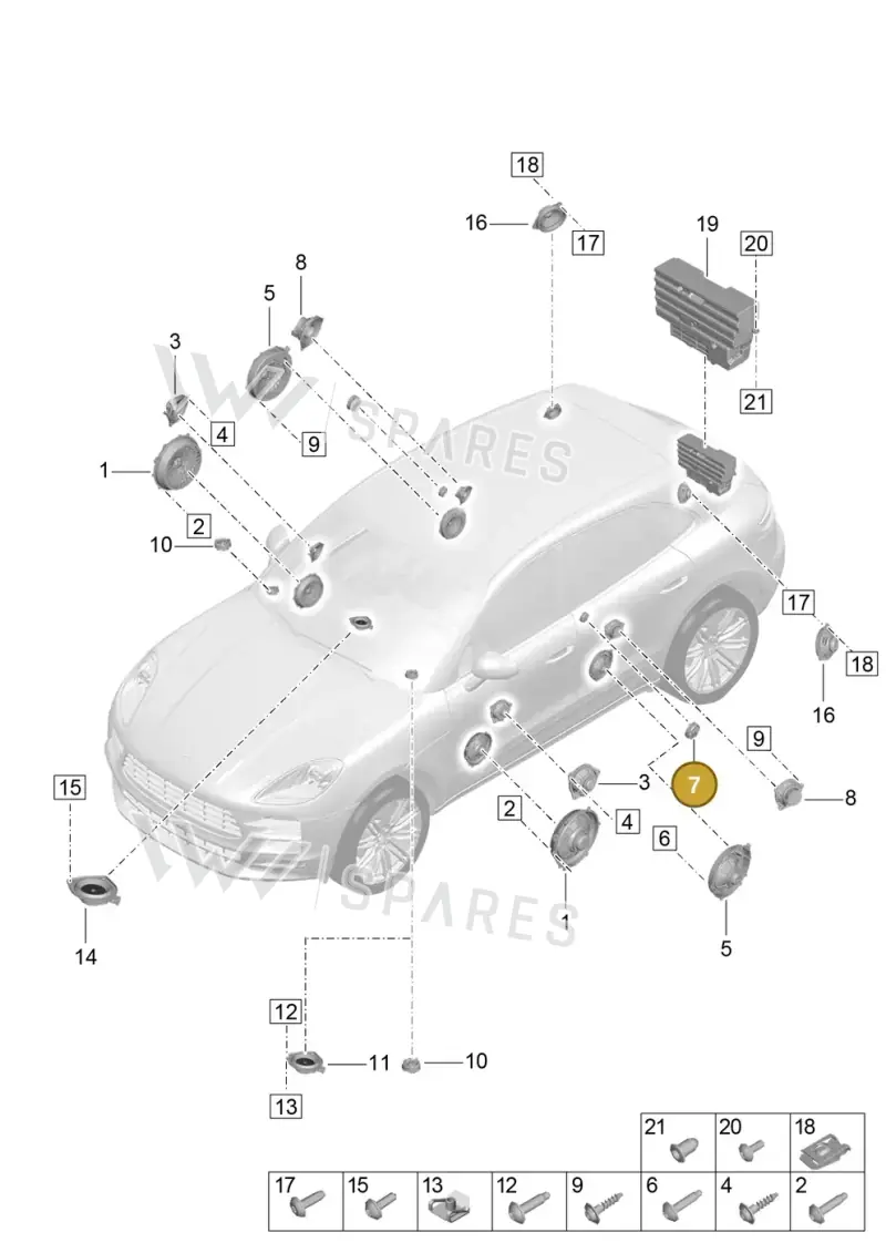 7PP035411D — Porsche Macan (2018-2022) diagram p52911050, position 7