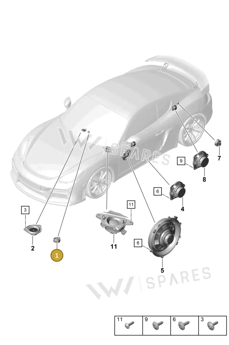 7PP035411D — Porsche Cayman (2019-2022) diagram p55911050, position 1