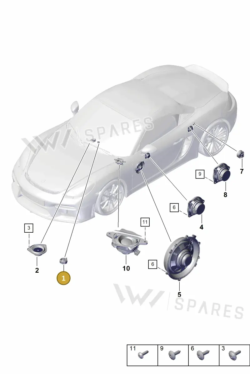 7PP035411D — Porsche Boxster Spyder (2019-2020) diagram p54911050, position 1