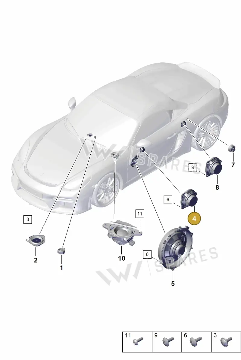 7PP035415F — Porsche Boxster Spyder (2019-2020) diagram p54911050, position 4
