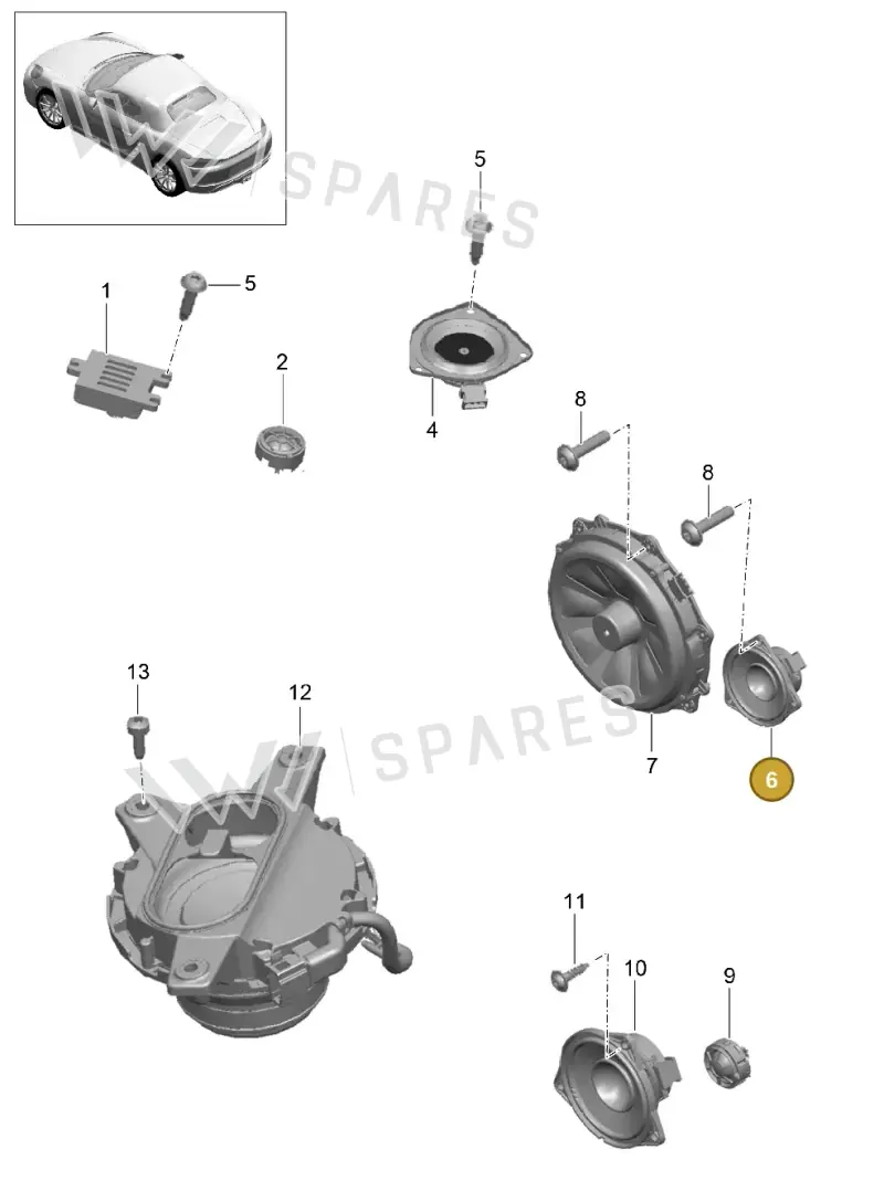 7PP035415G — Porsche Boxster (2016-2019) diagram p48911005, position 6
