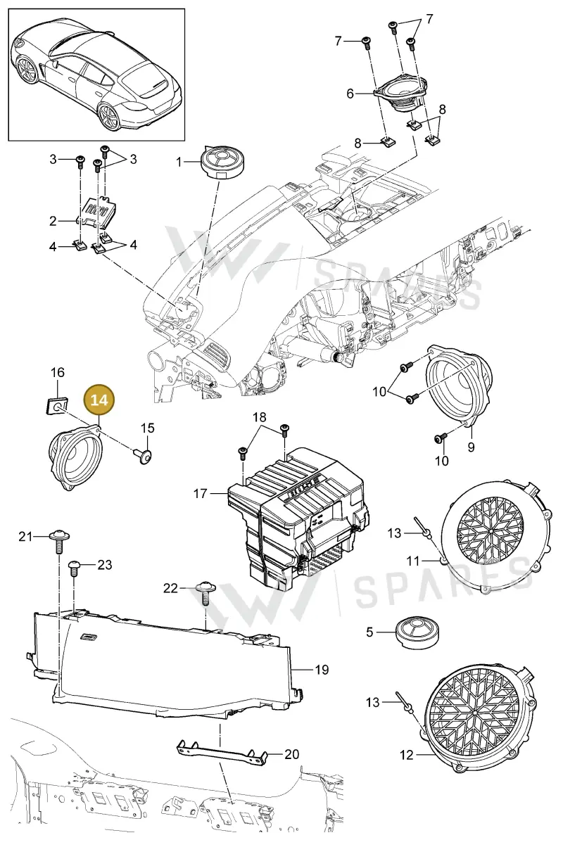7PP035416B — Porsche Panamera (2009-2016) diagram p35911005, position 14