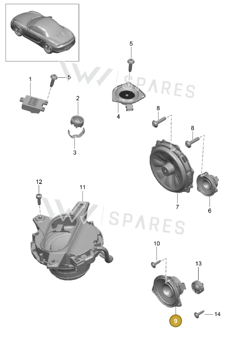 7PP035416B — Porsche Boxster (2012-2016) diagram p39911005, position 9