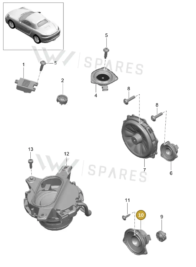 7PP035416B — Porsche Boxster (2016-2019) diagram p48911005, position 10