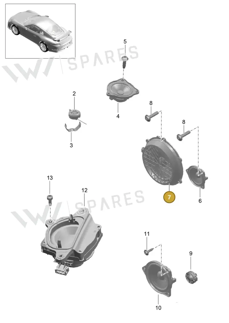 7PP035454L — Porsche 911 (2013-2020) diagram p41911005, position 7
